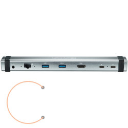 CANYON DS-6 Multiport Docking Station with 7 ports: 2*Type C+1*HDMI+2*USB3.0+1*RJ45+1*audio 3.5mm