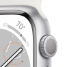 Apple Watch S8 GPS 41mm Silver Aluminium Case with White Sport Band