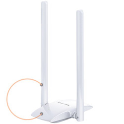 300Mbps high gain wireless N USB adapter, two 5dBi high gain antennas, flexible design with USB cable, support Windows 10/8.1/8/