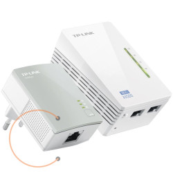 TP-Link TL-WPA4220 KIT AV600 Powerline Wi-FI  KIT,300Mbps at 2.4GHz,802.11b/g/n, 600Mbps Powerline,HomePlug AV,2 Fast Ports,Plug